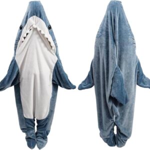 Shark Blanket Hoodie Onesie for Adult & Kid, Wearable Shark Sleeping Bag