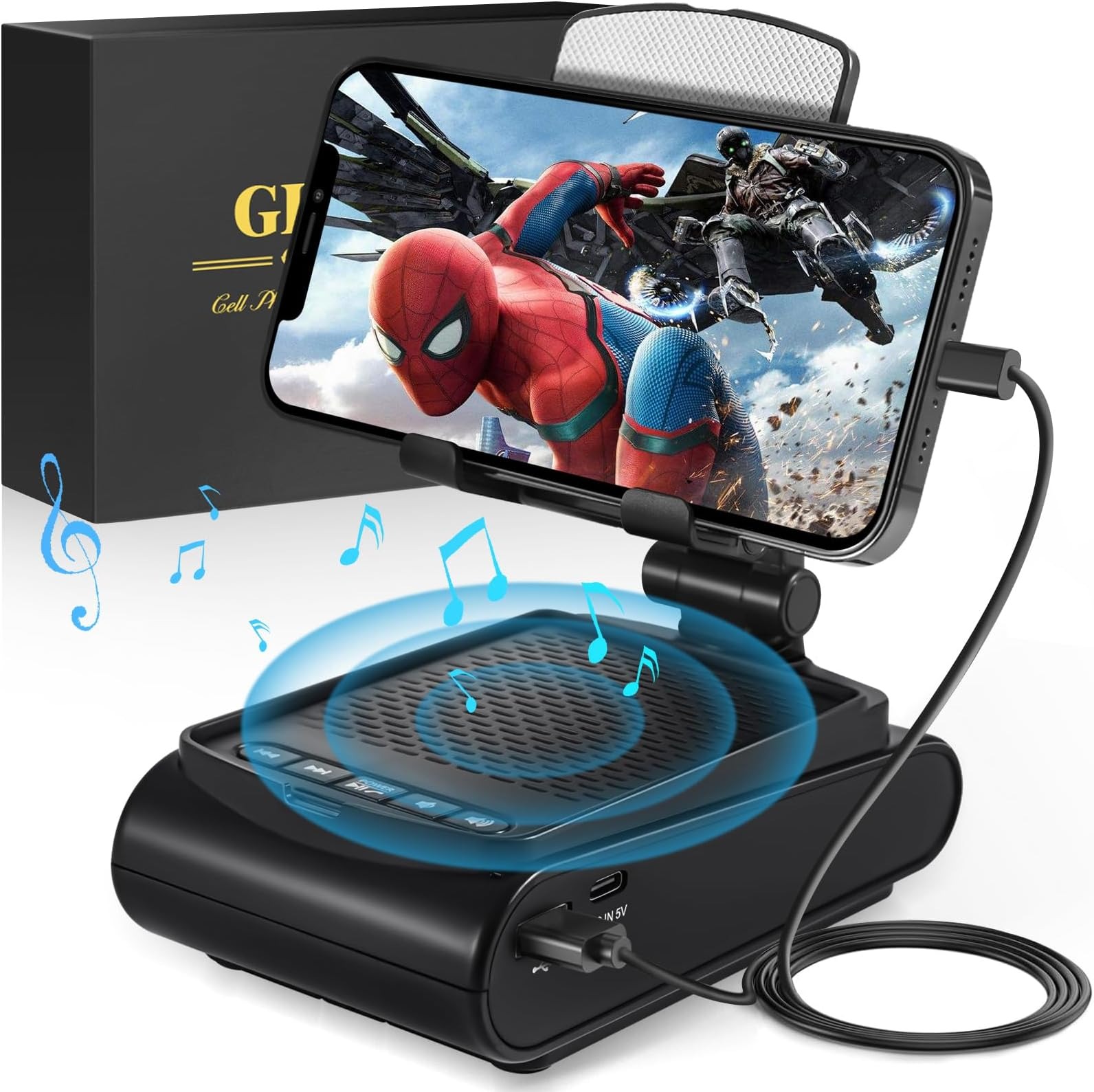 Gifts for Men, Cell Phone Stand with Wireless Bluetooth Speaker