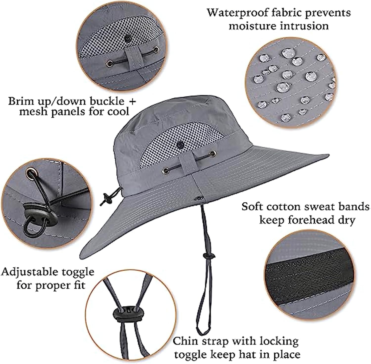 Outdoor Wide Brim Sun Hat with 2 Solar Fan - Image 5