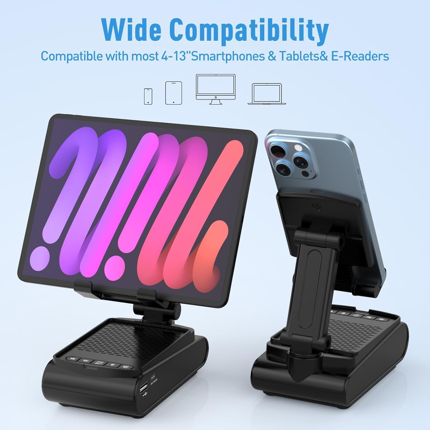 Gifts for Men, Cell Phone Stand with Wireless Bluetooth Speaker - Image 4