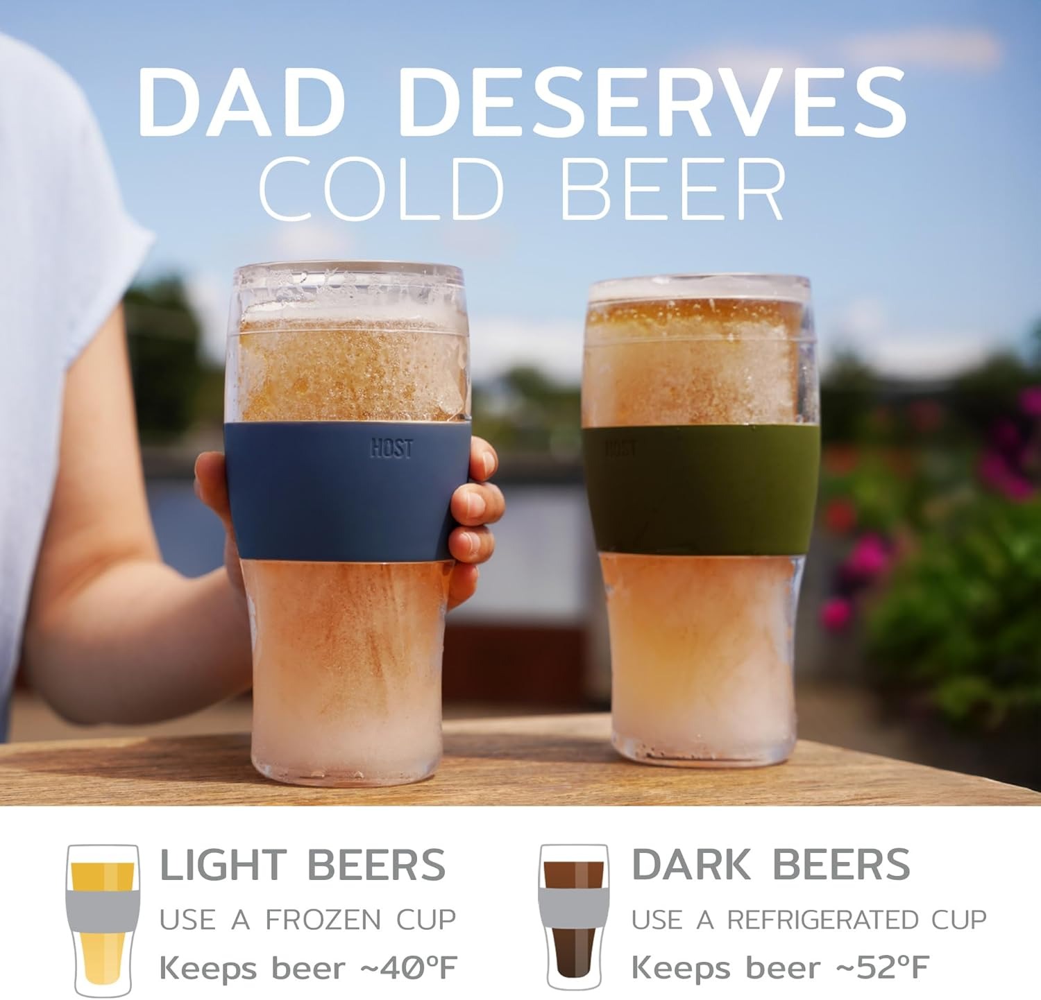 Host FREEZE Beer Glasses, 16oz, Freezable Pint Glasses - Image 4