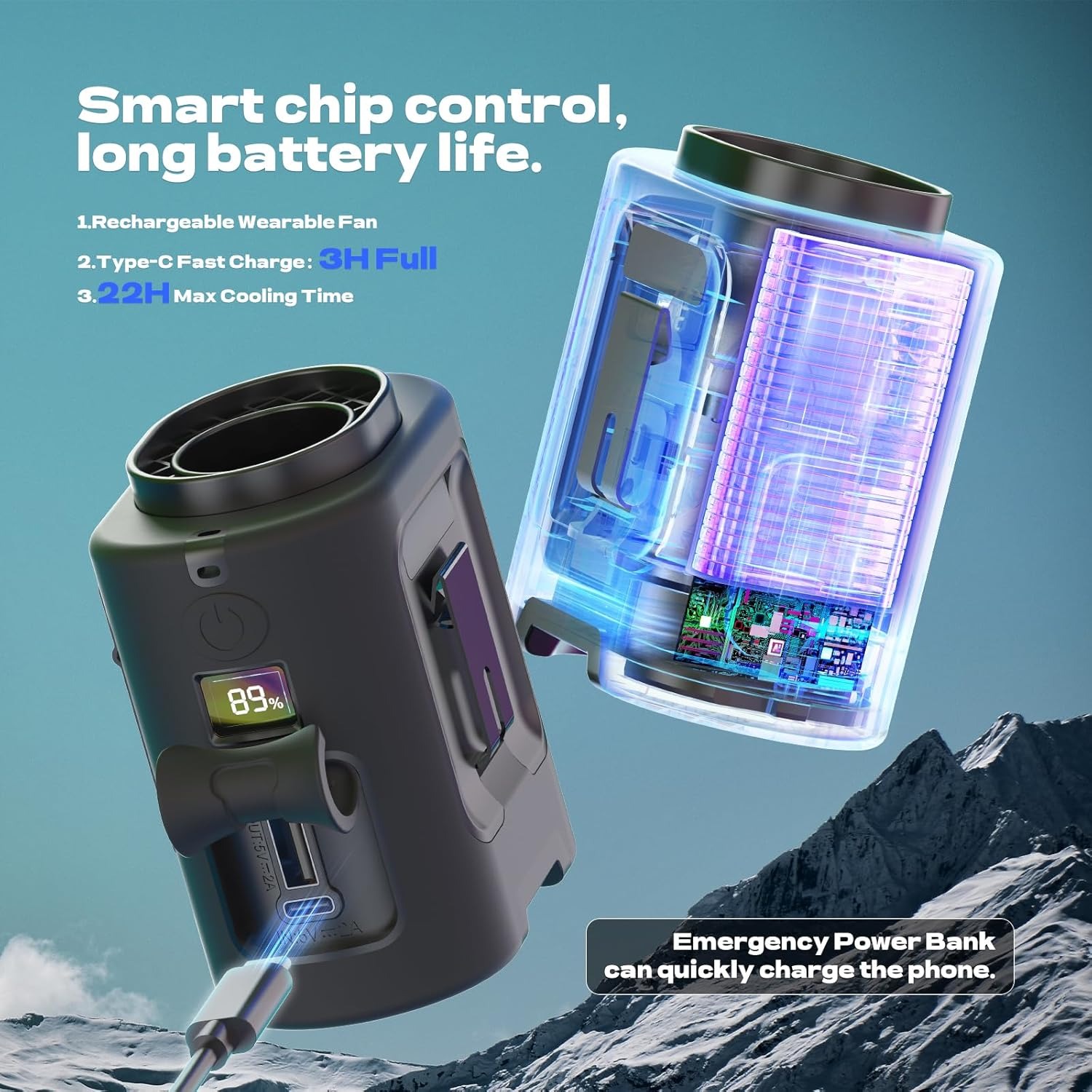 Portable Waist Fan, 4 Speeds 13000RPM Strong Airflow - Image 5