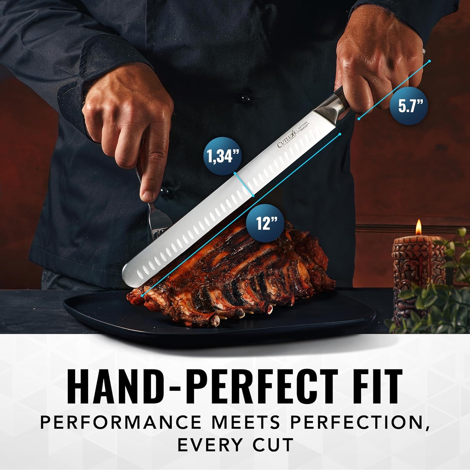 Cutluxe 12‑inch slicing carving knife